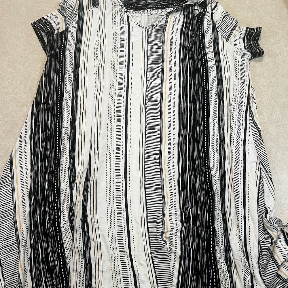 Cato Black and White Striped Mini Dress